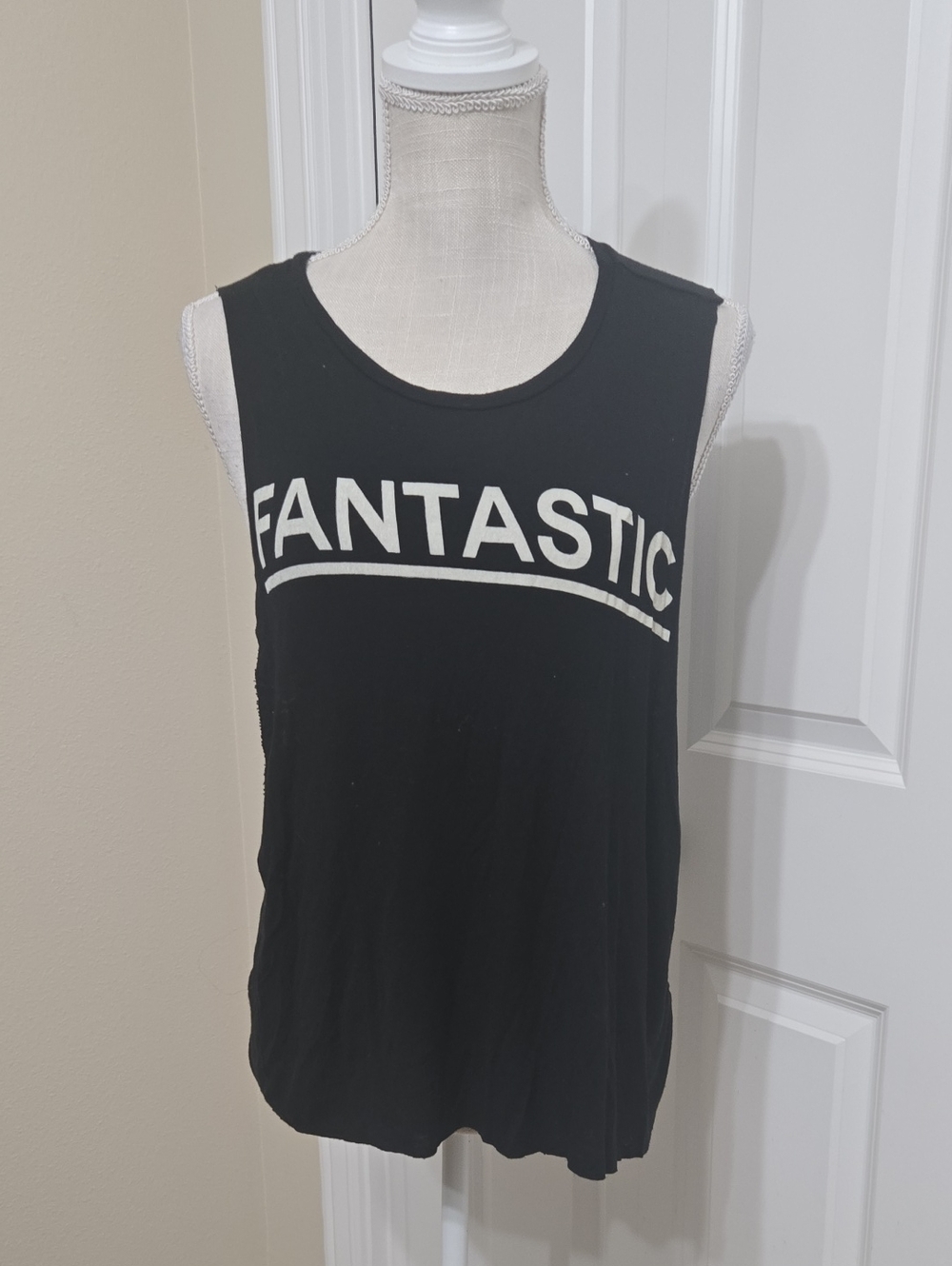 Love Culture Black Graphic Tank Top - "FANTASTIC"